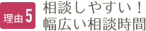 理由5 相談しやすい！幅広い相談時間